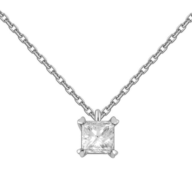 Колье из белого золота с бриллиантом (053730)