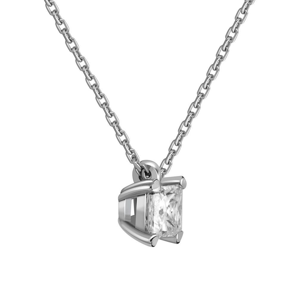 Колье из белого золота с бриллиантом (053730)