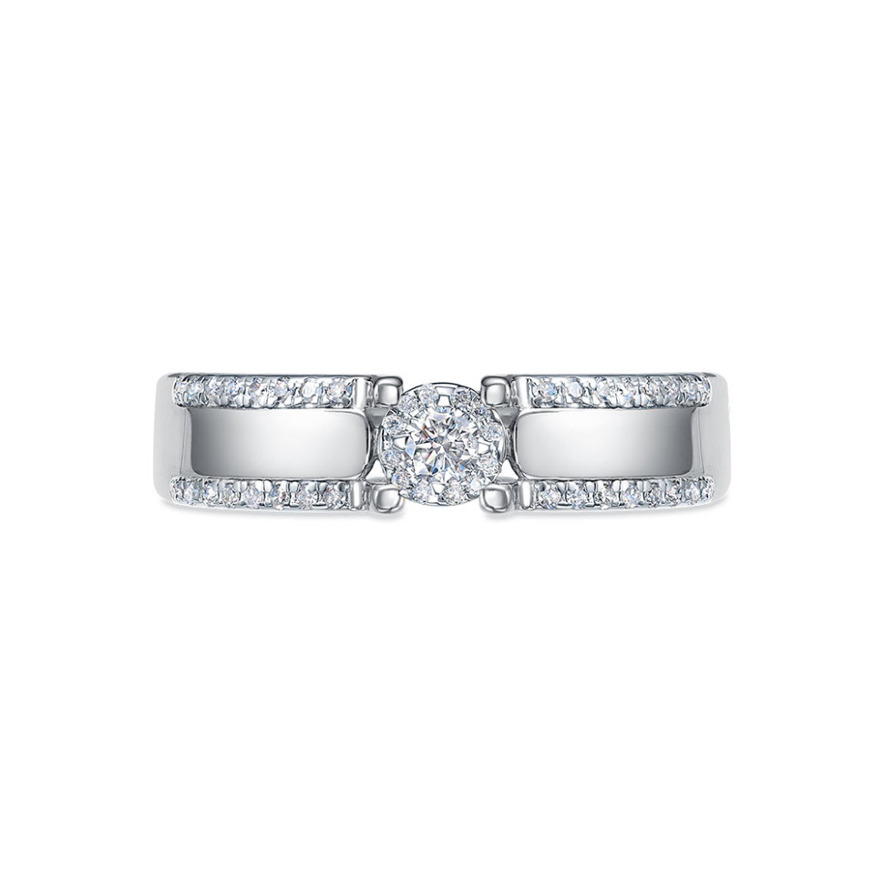 Помолвочное кольцо из белого золота с бриллиантами (059605)