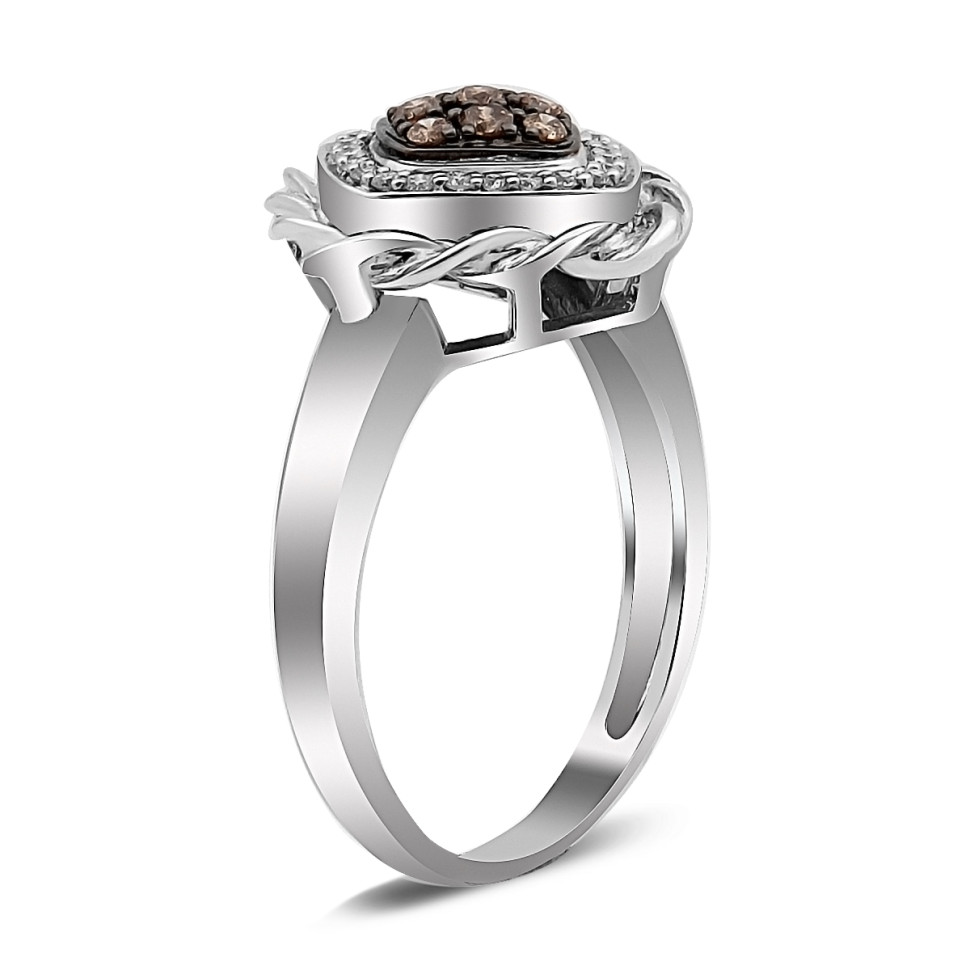 Кольцо из белого золота с бриллиантами (017637)