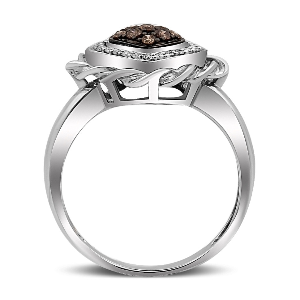 Кольцо из белого золота с бриллиантами (017637)