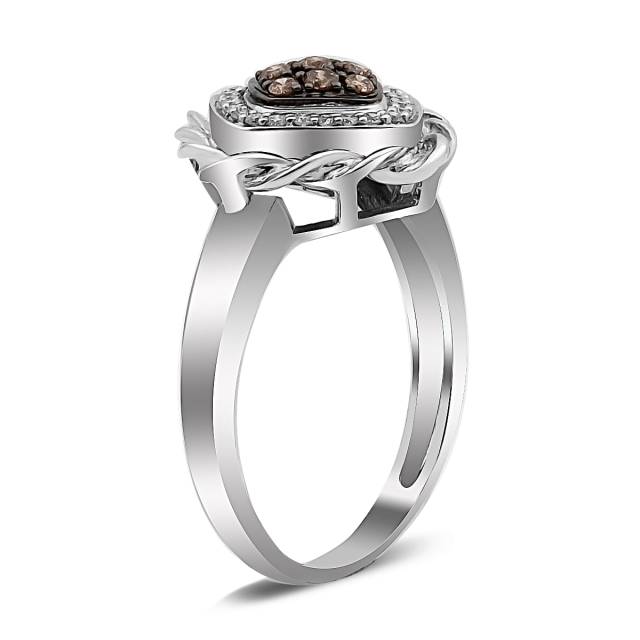 Кольцо из белого золота с бриллиантами (017637)