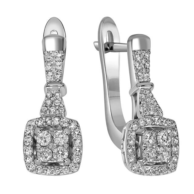 Серьги из белого золота с бриллиантами (059596)