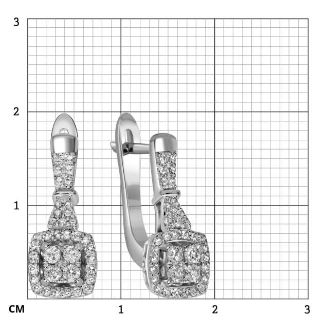 Серьги из белого золота с бриллиантами (059596)