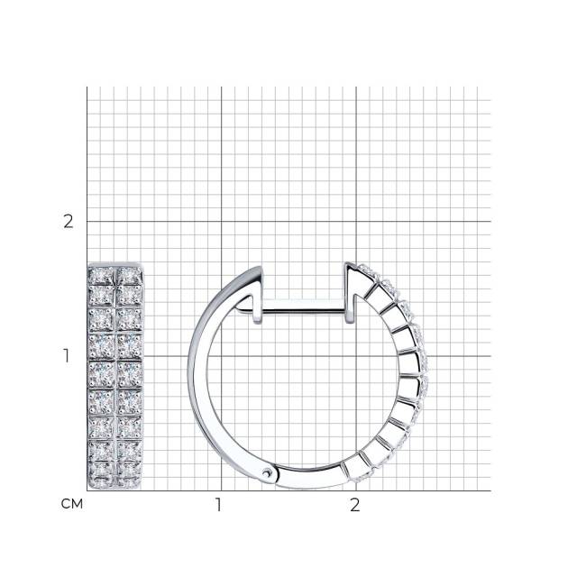 Серьги конго из белого золота с бриллиантами (046776)