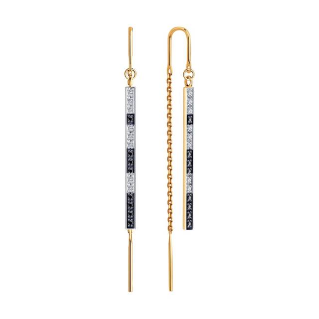 Серьги из красного золота с бриллиантами (046254)