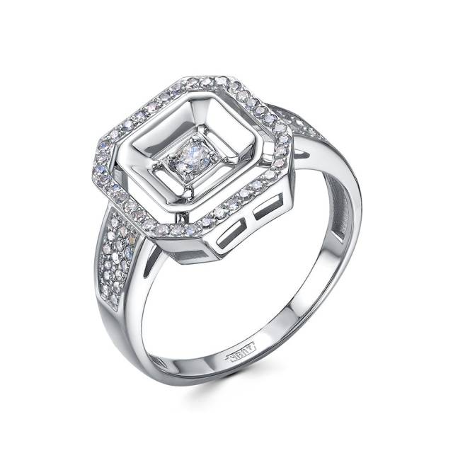 Кольцо из платины с бриллиантами (058390)