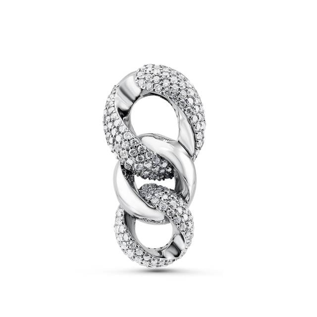 Кулон из белого золота с бриллиантами  (055004)