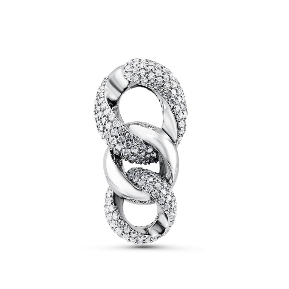 Кулон из белого золота с бриллиантами  (055004)