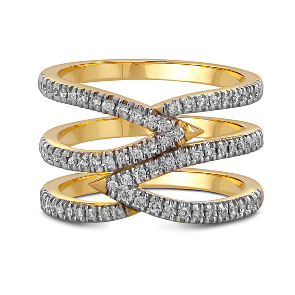 Кольцо из жёлтого золота с бриллиантами (059971)