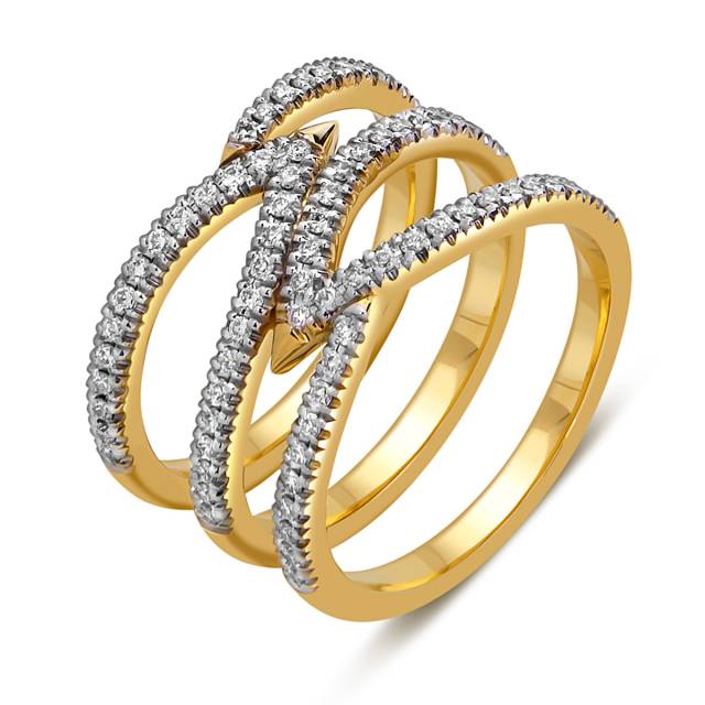 Кольцо из жёлтого золота с бриллиантами (059971)