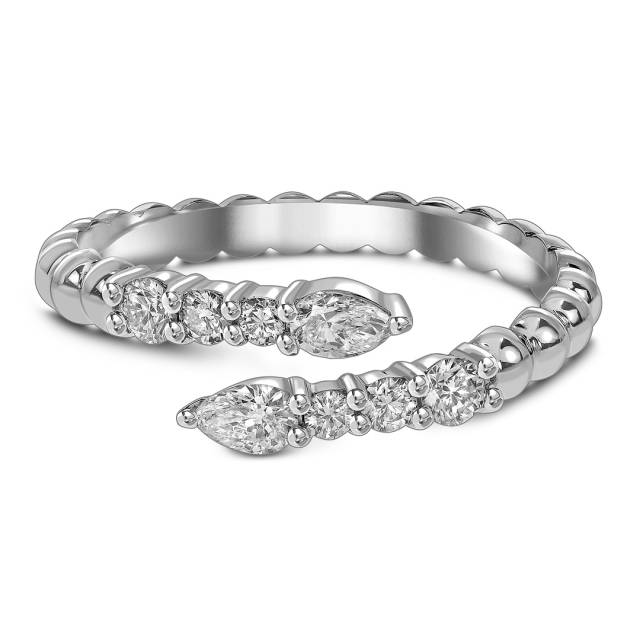 Кольцо из белого золота с бриллиантами  (060221)