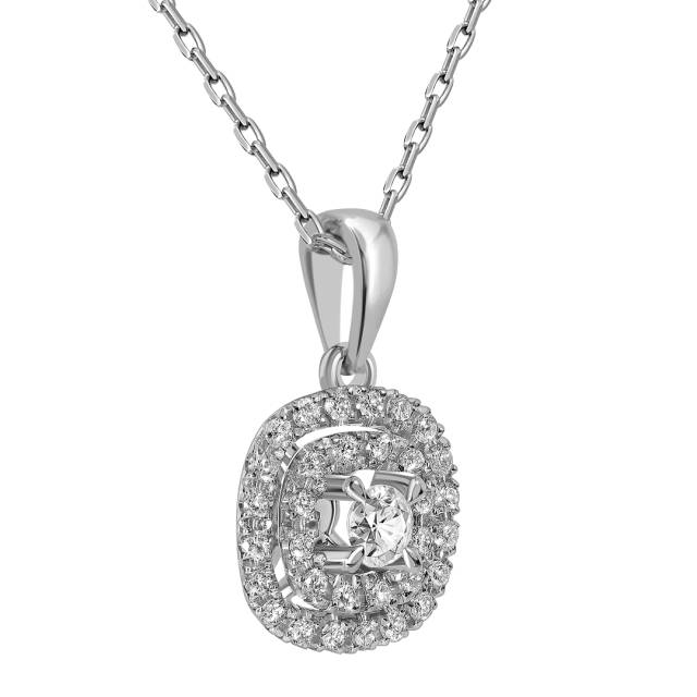 Кулон из белого золота с бриллиантами (062528)