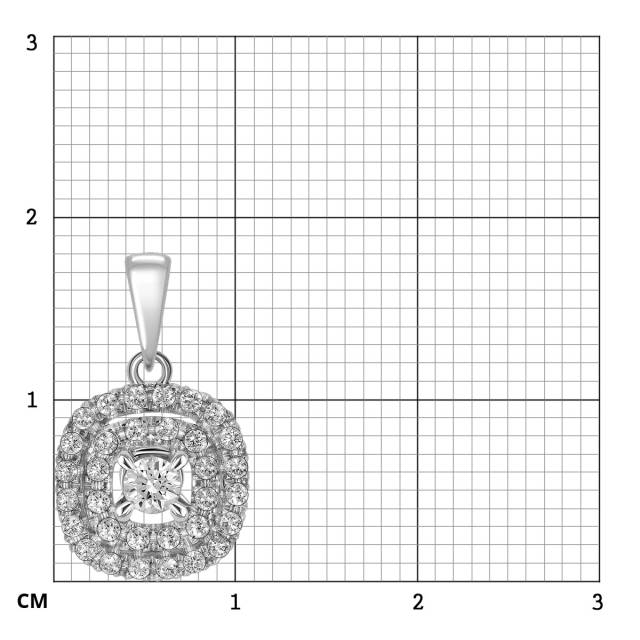 Кулон из белого золота с бриллиантами (062528)