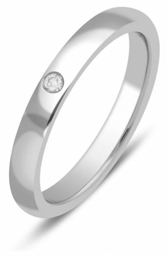 Обручальное кольцо из платины с бриллиантом 16.5