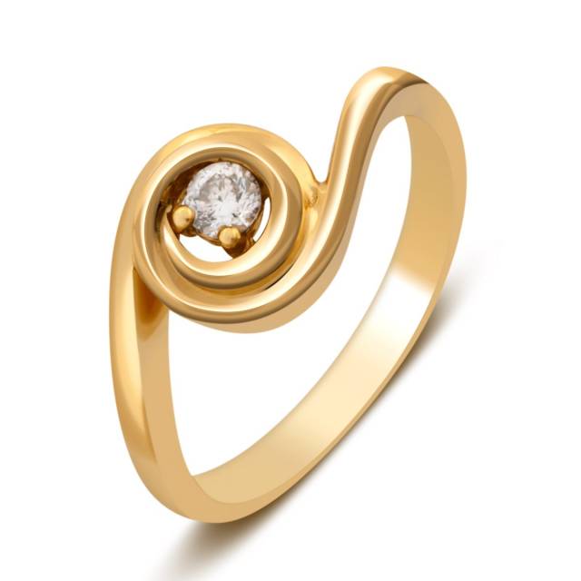 Помолвочное кольцо из жёлтого золота с бриллиантом (028615)