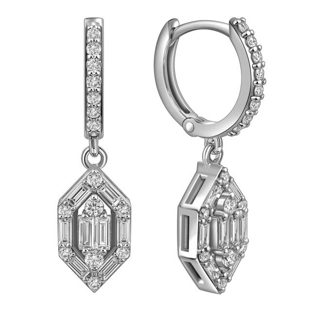 Серьги из белого золота с бриллиантами (051584)