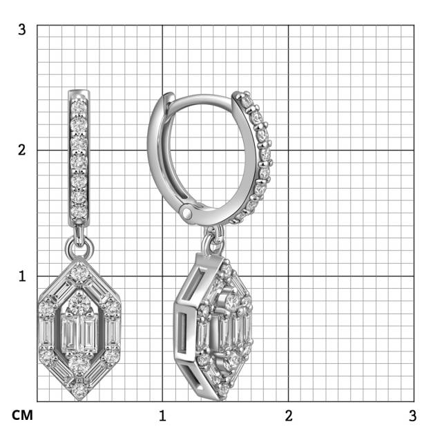 Серьги из белого золота с бриллиантами (051584)