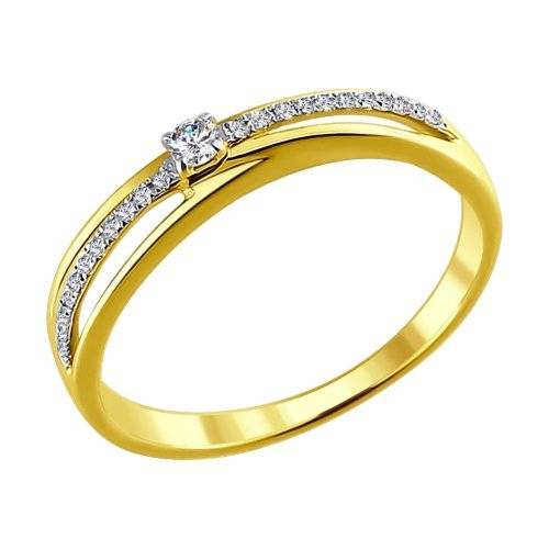 Кольцо из жёлтого золота с бриллиантами (039741)