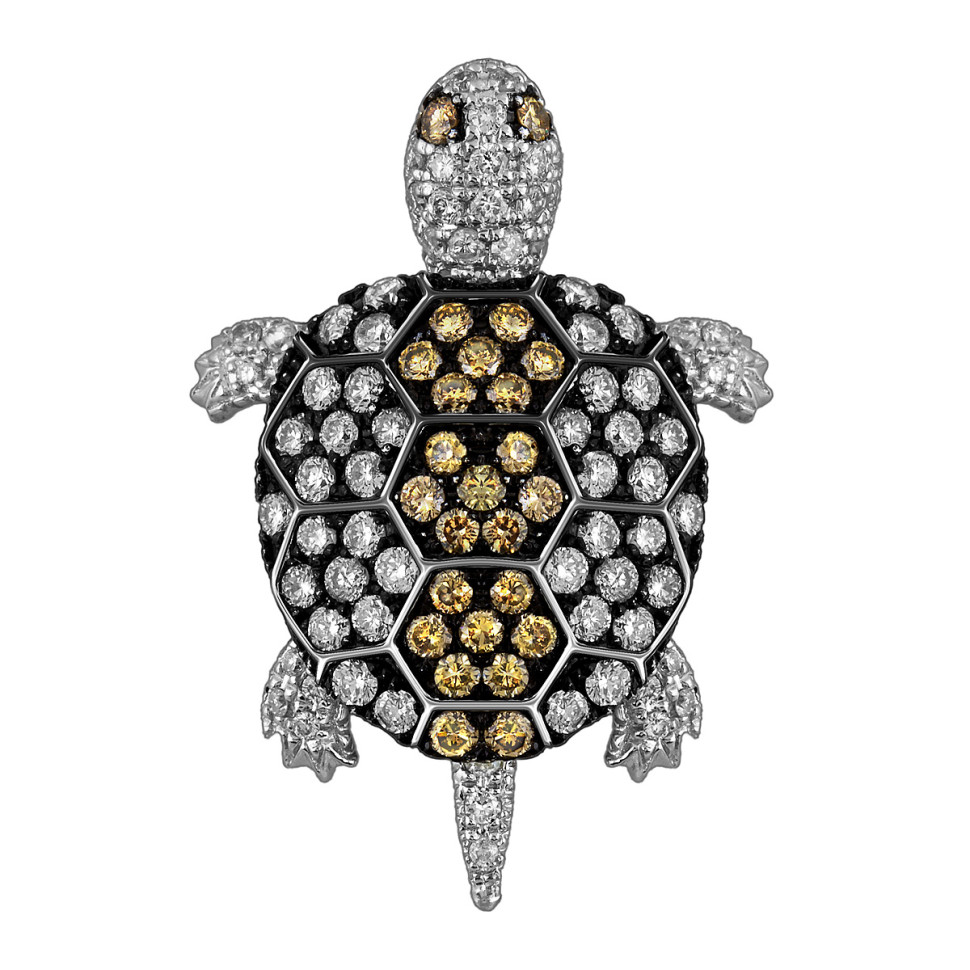 Кулон из белого золота с бриллиантами (063575)