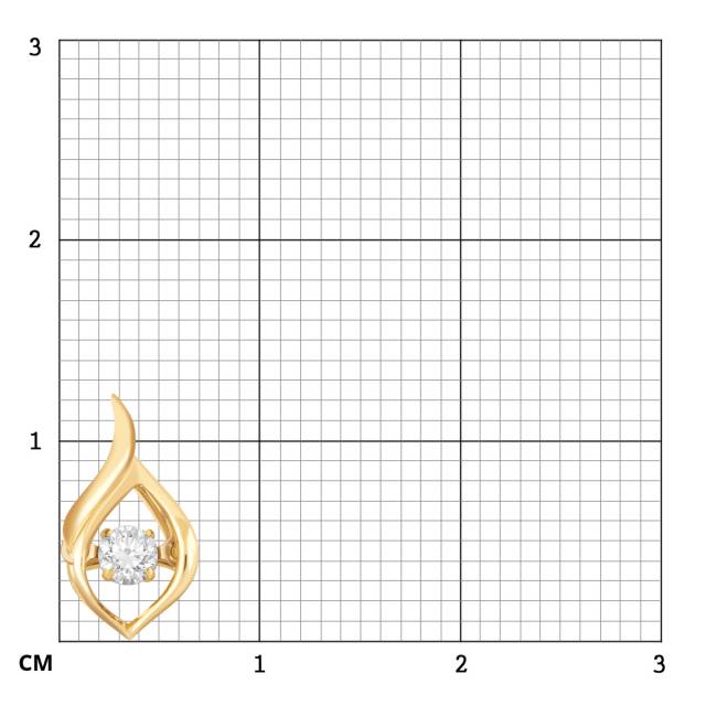 Кулон из жёлтого золота с "плавающим" бриллиантом (041308)