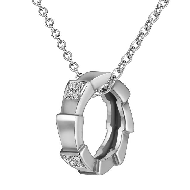 Кулон из белого золота с бриллиантами (060926)