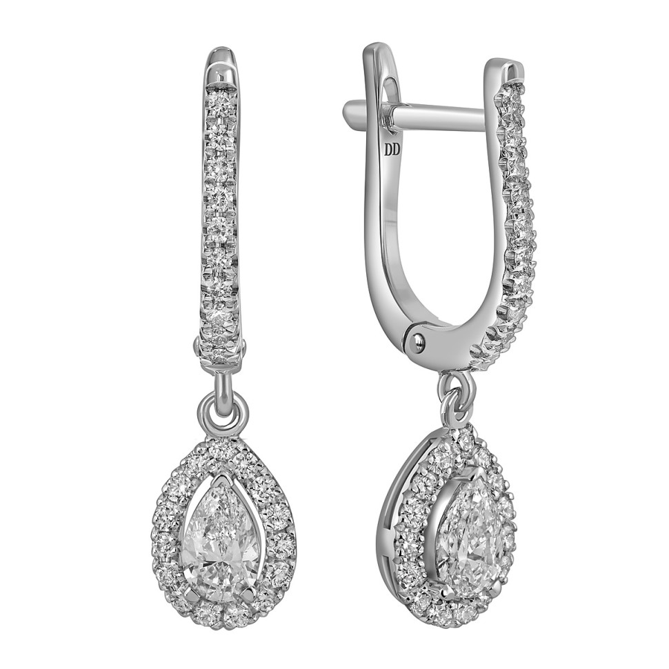 Серьги из белого золота с бриллиантами (063520)