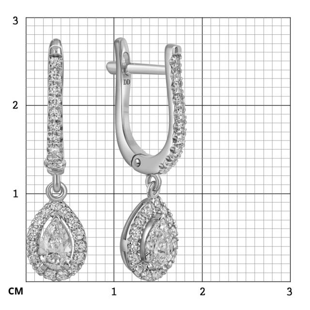 Серьги из белого золота с бриллиантами (063520)