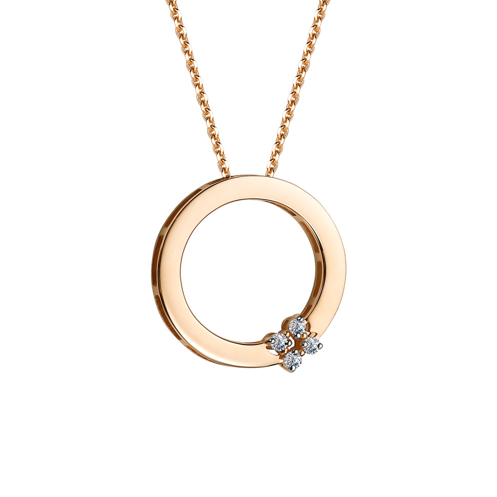 Колье из красного золота с бриллиантами (050323)