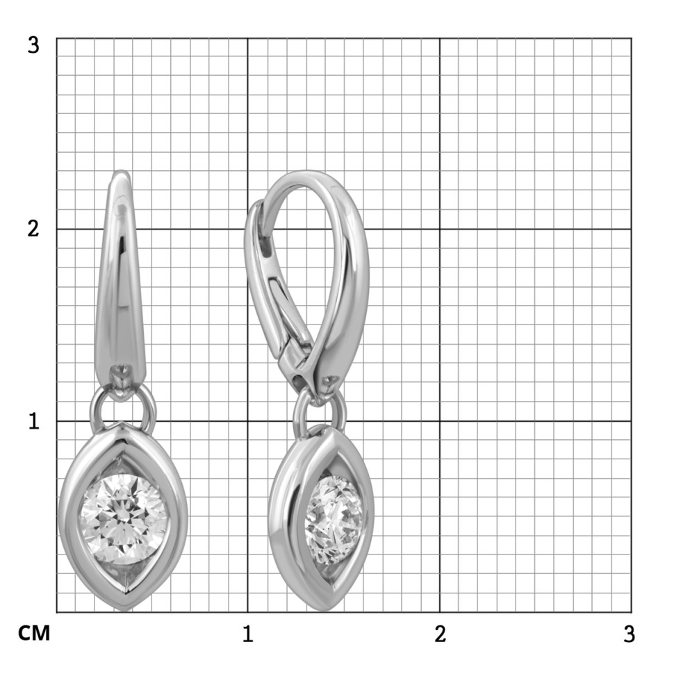 Серьги из белого золота с бриллиантами 