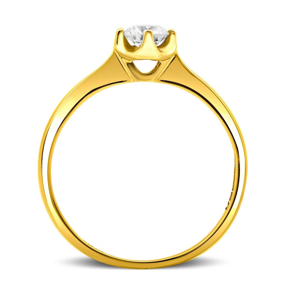 Помолвочное кольцо из жёлтого золота с бриллиантом (015200)