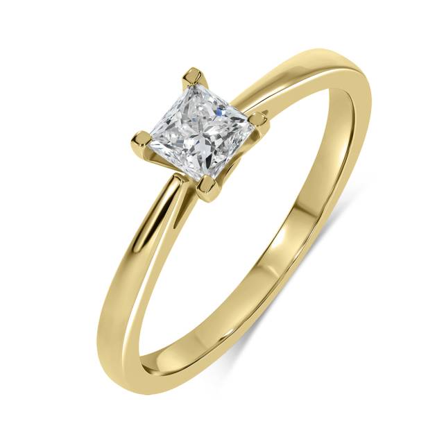 Помолвочное кольцо из жёлтого золота с бриллиантом (060058)