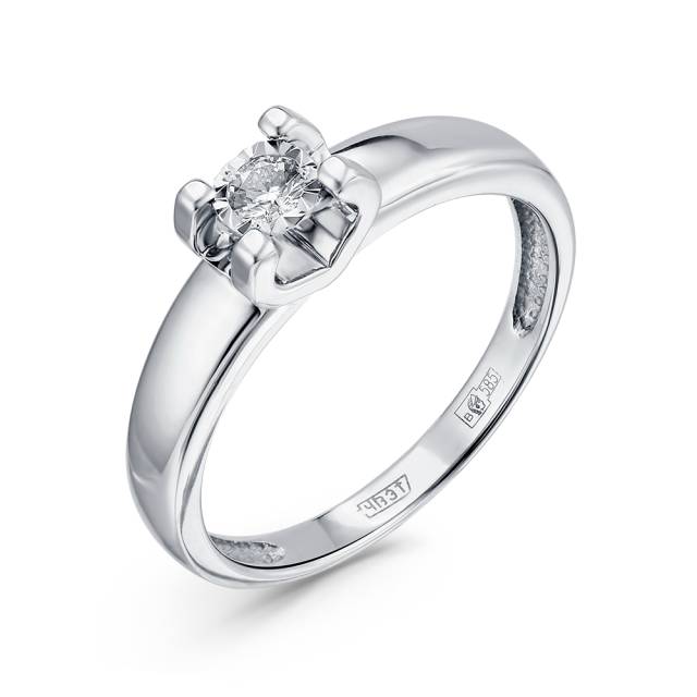 Помолвочное кольцо из белого золота с бриллиантом (063032)