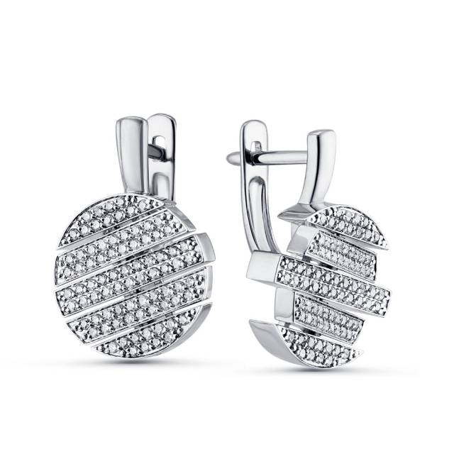 Серьги из белого золота с бриллиантами (055024)