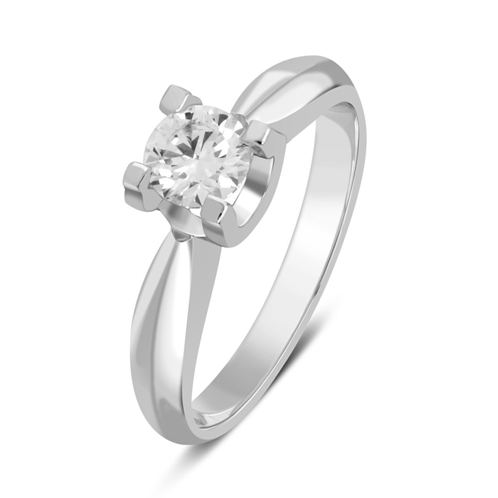Помолвочное кольцо из белого золота с бриллиантом (043630)