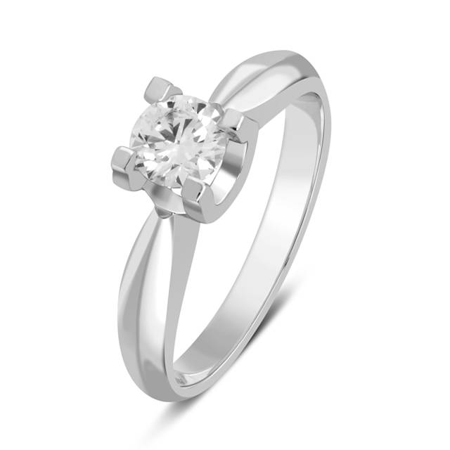 Помолвочное кольцо из белого золота с бриллиантом (043630)