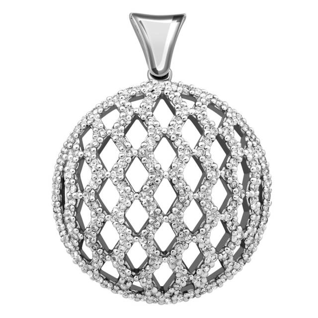 Кулон из белого золота с бриллиантами (014507)