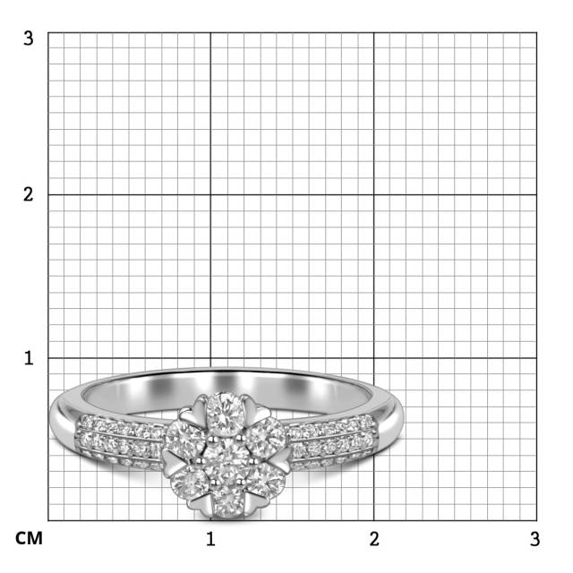 Помолвочное кольцо из белого золота с бриллиантами (054161)
