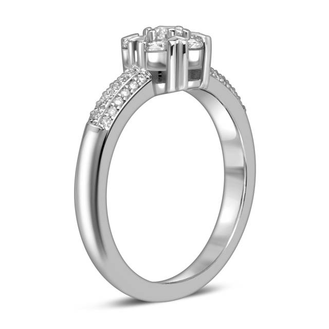 Помолвочное кольцо из белого золота с бриллиантами (054161)