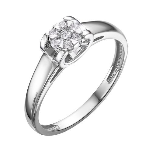 Кольцо из белого золота с бриллиантами (043893)