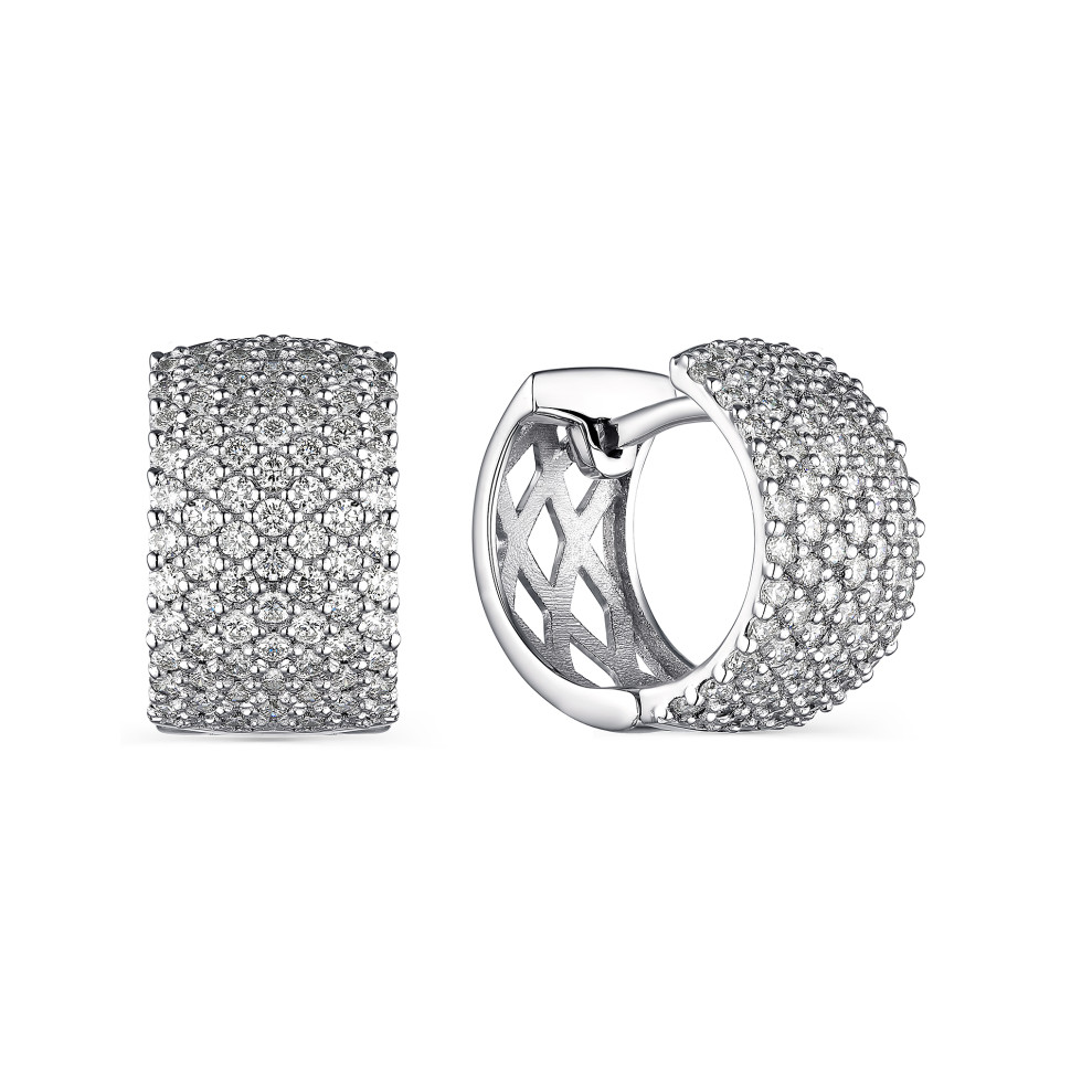 Серьги из белого золота с бриллиантами (049255)