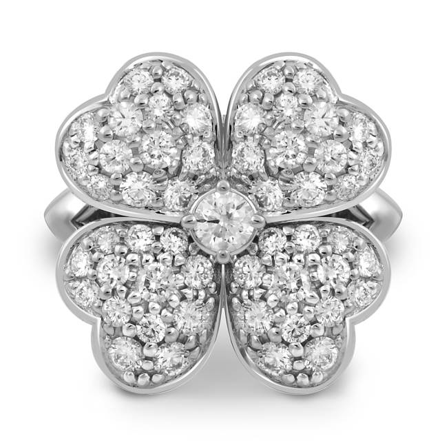 Кольцо из белого золота с бриллиантами (046915)