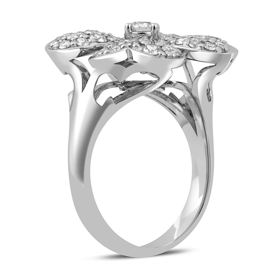 Кольцо из белого золота с бриллиантами (046915)