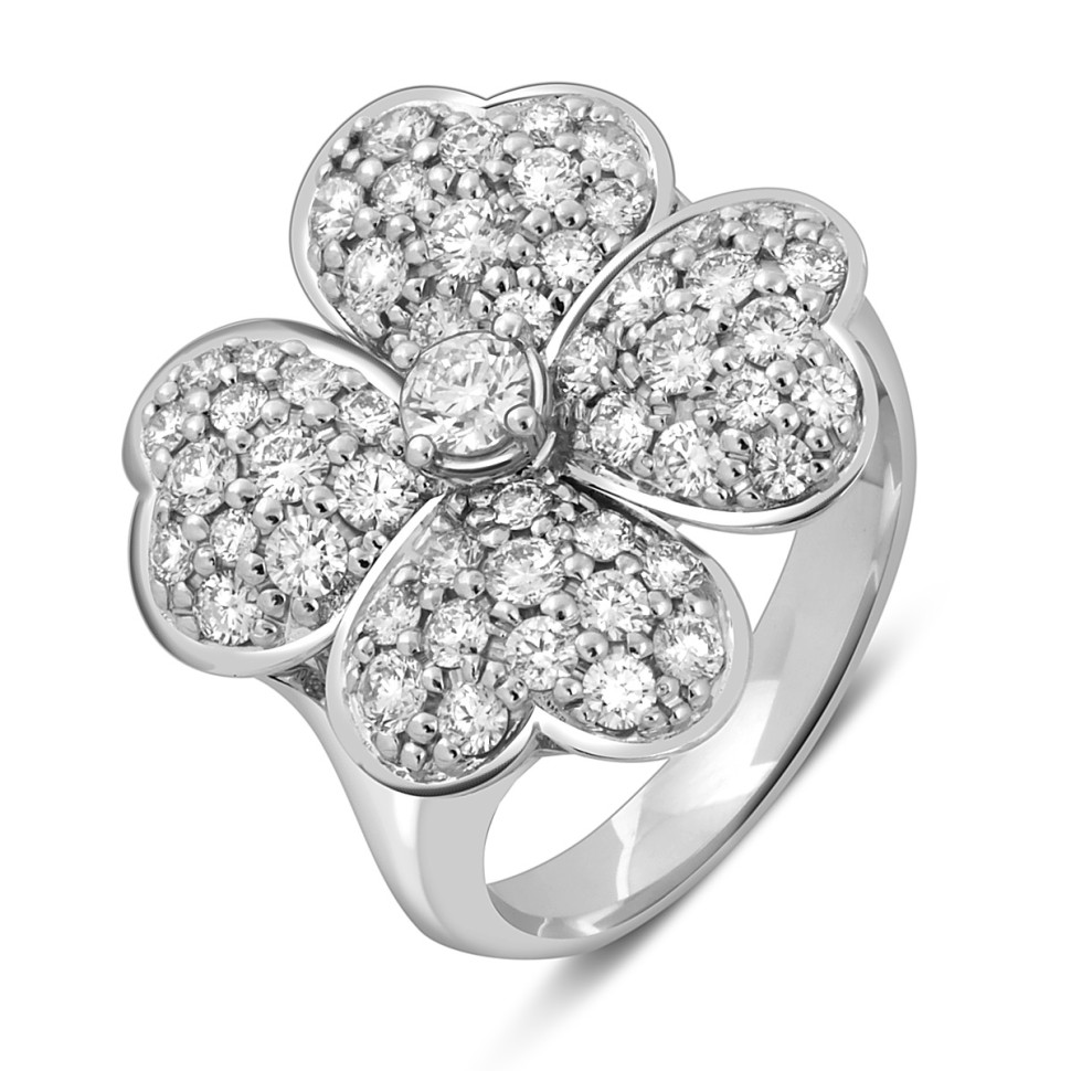 Кольцо из белого золота с бриллиантами (046915)