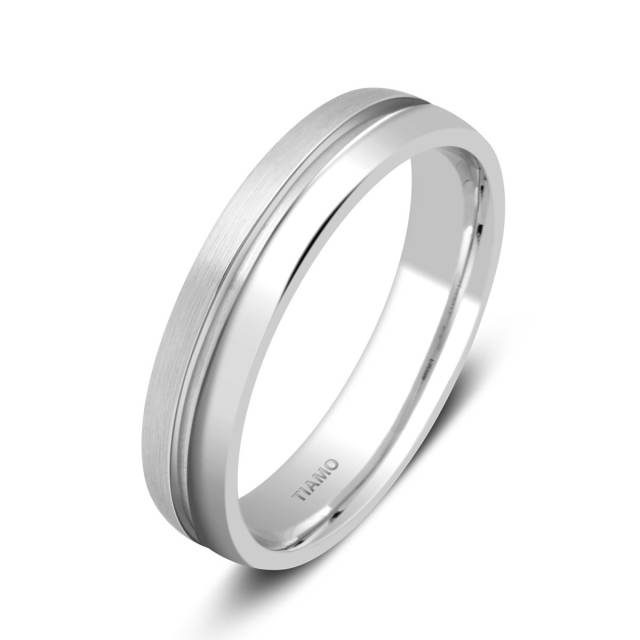 Обручальное кольцо из белого золота TIAMO (000065)