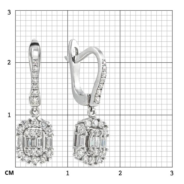 Серьги из белого золота с бриллиантами (052293)