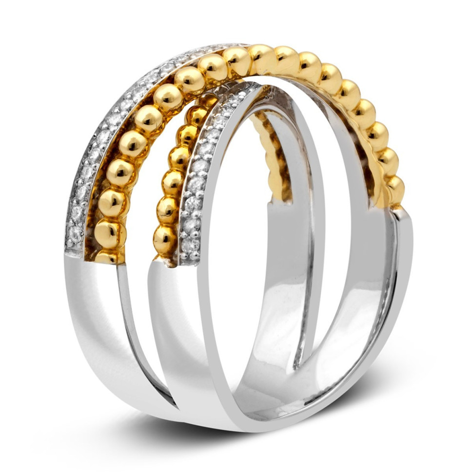 Кольцо из комбинированного золота с бриллиантами (025360)