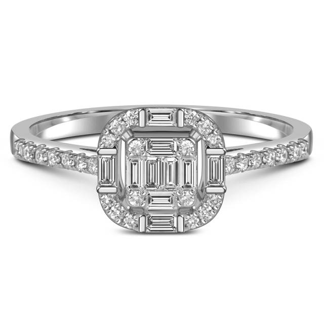 Кольцо из белого золота с бриллиантами (055585)