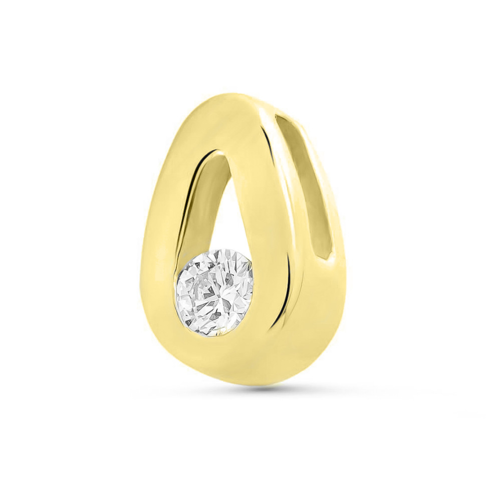 Кулон из жёлтого золота с бриллиантом (060928)