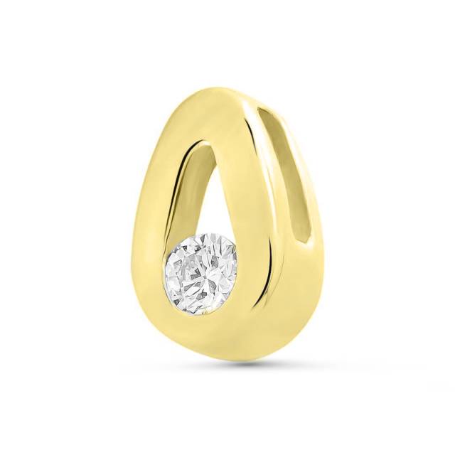 Кулон из жёлтого золота с бриллиантом (060928)